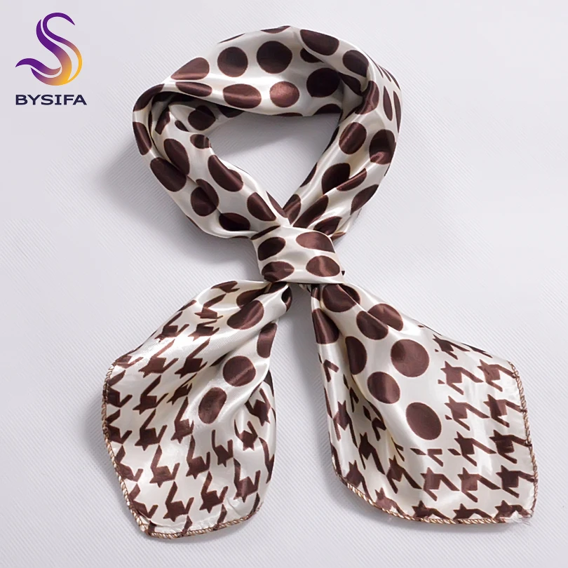 Бренд BYSIFA небольшие Квадратные платки в горошек цвета хаки с принтом Осень зима