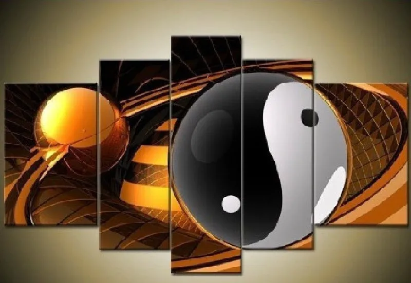 2017 Unframed Canvas 5 Pieces Printed Abstract Painting Home Wall