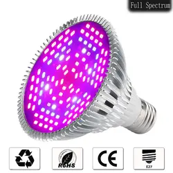 Полный спектр 18 W 28 W 80 ваттов 40 ваттов 120 W светодиодный Grow Lights E27 садоводства сад цветущие растения Гидропоника Овощной завод лампы