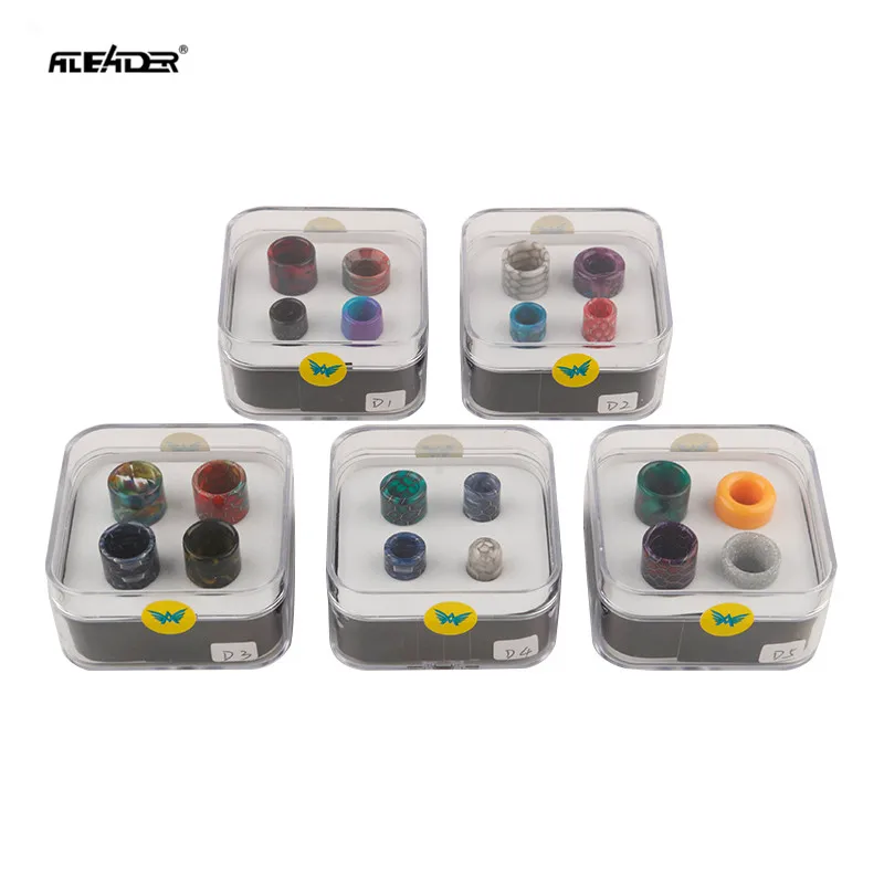 

Original Aleader Atomizer Drip Tip Kit 5 style 810 drip tip 510 drip tip for Electronic Cigarette Tank E-cigarette Accessory