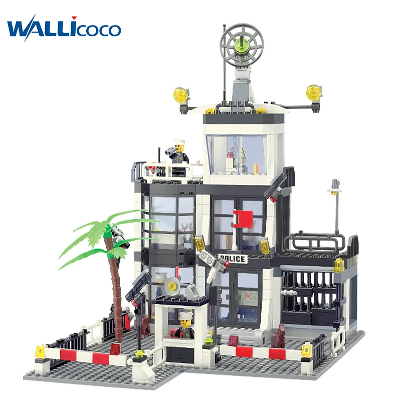 

Toy City Building Blocks DIY Police Station Prison Figures Enlighten Bricks Blocks Toy For Kids Compatible Legoinglys