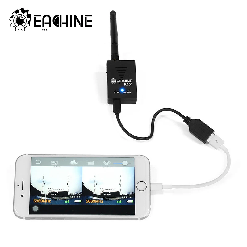 

Eachine R051 150CH 5.8G AV Recevier Build-in Bat For iPhone Android IOS Smart Mobile Phone Tablet VS ROTG01 UVC OTG For RC Toys
