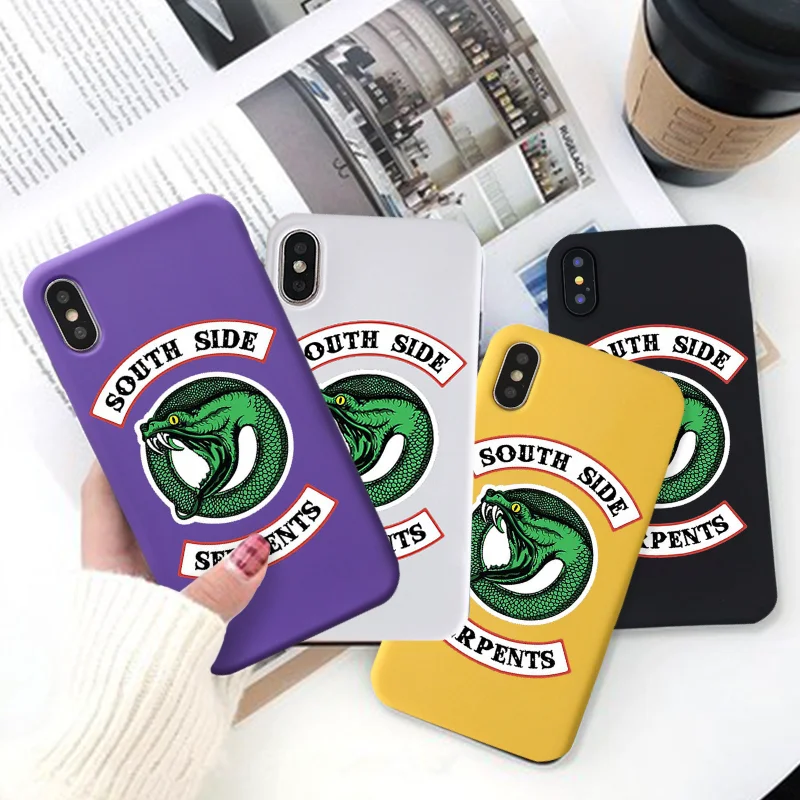 GYKZ American TV Riverdale Southside Serpents Phone Case For iPhone X XS MAX XR X 7 8 6 6s Plus Soft Silicone Back Cover Coque