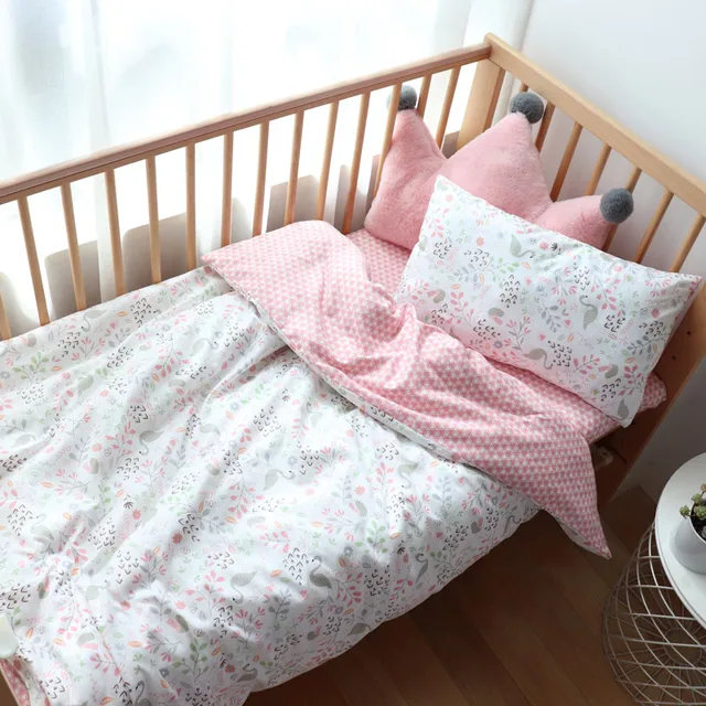 Baby Bedding Set For Newborns Soft Cotton Crib Bedding Set With Bumper For Girl Bed Linen For Kid Baby Nursery Decor Custom Made 4