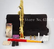 Original Henlucky WSS-5042QJ Soprano Saxophone Bb Musical Instrument Saxe gold plated Process Sax Professional saxofone