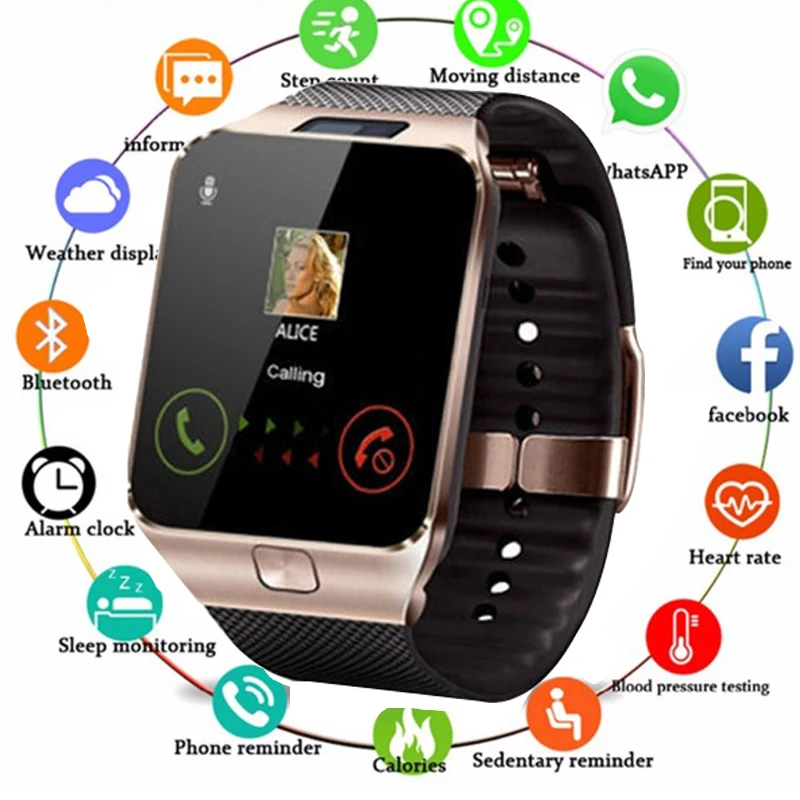 Умные часы с Bluetooth умные DZ09 Android телефонный звонок Relogio 2G GSM SIM TF карта камера для