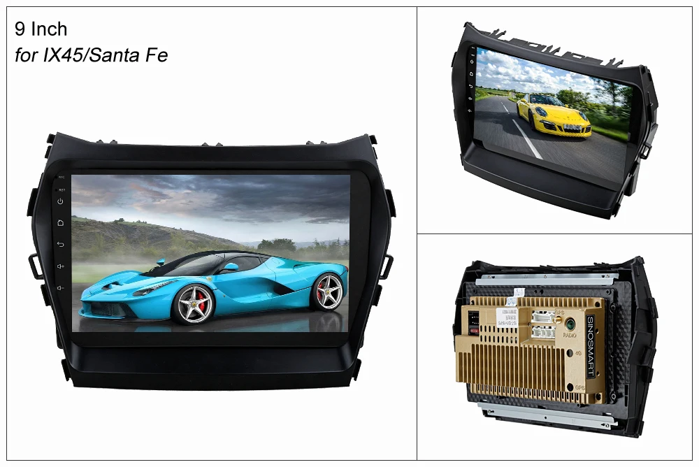 Sale SINOSMART 2.5D IPS/QLED Screen 1G/2G Car GPS Navigation for Hyundai IX45 Santa Fe 32EQ DSP Audio Processor, 4G RAM Optional 3