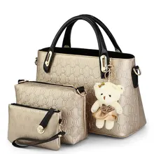 2016 mujeres de la manera 3 sets mulheres bolsas compuestas bolsos de las señoras bolsos de diseño Mensajero Bolsos de hombro de las mujeres totes Bolsos
