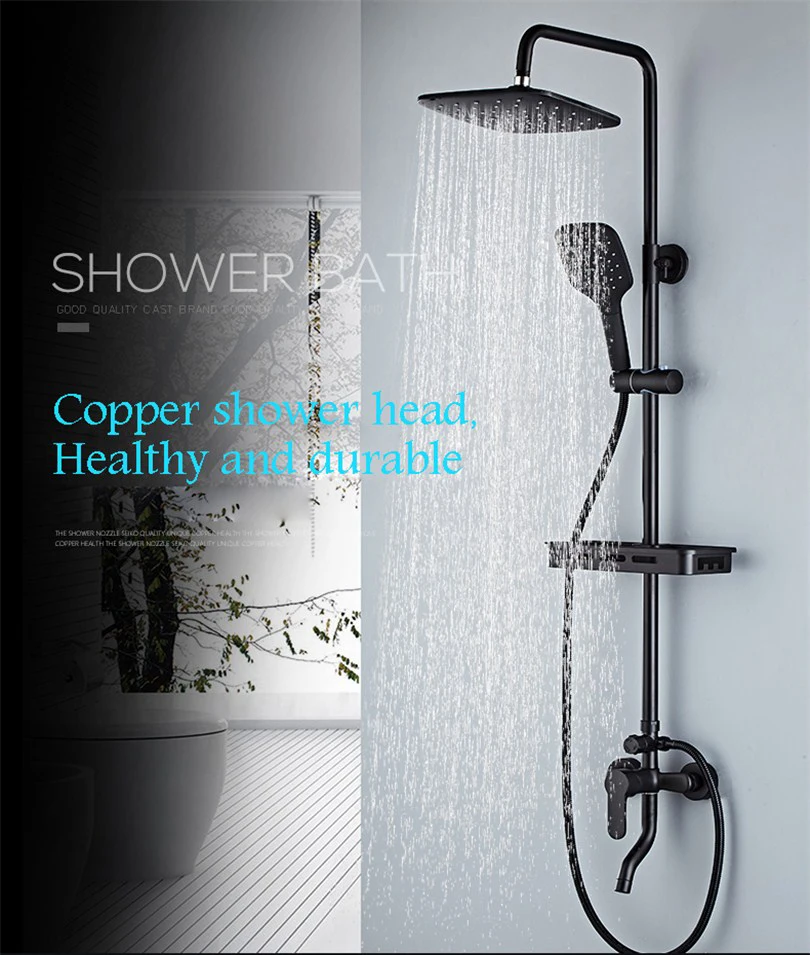 

Bathroom shower set Luxury black mixer with shower black shower set bathtub faucet Sets bathroom Shower faucet free shipping