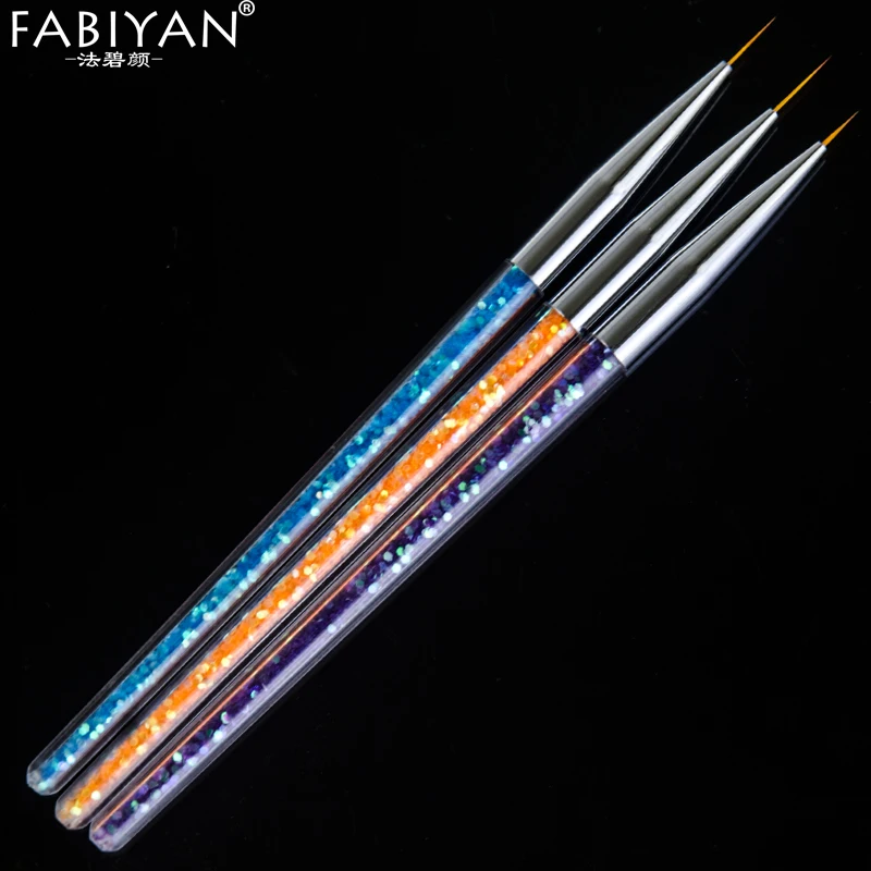

3pcs/set Nail Art Brush Drawing Painting Carving Pen Design Manicure Tools Acrylic Liner UV Gel Sequins Decoration Tips 7/9/11mm