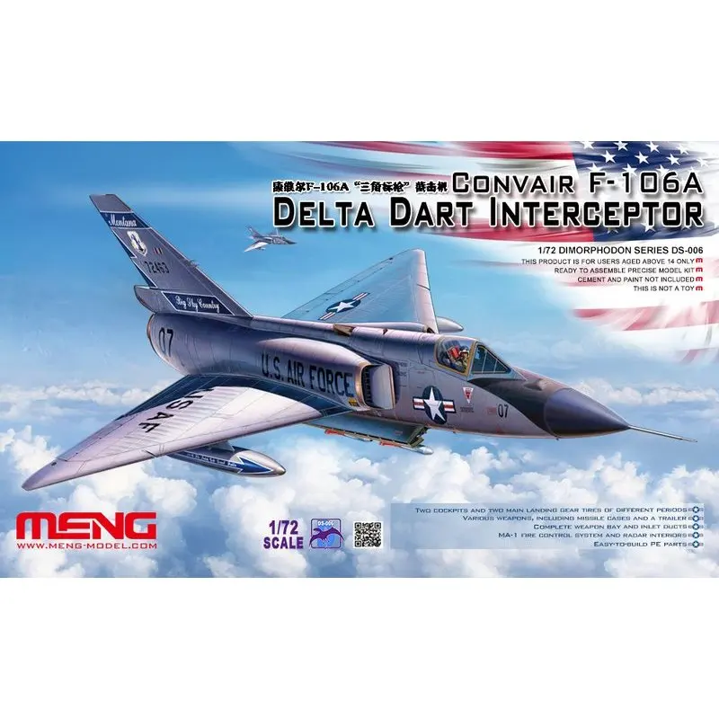 

Meng Model DS-006 1/72 Convair F-106A Delta Dart Interceptor - Scale Model Kit