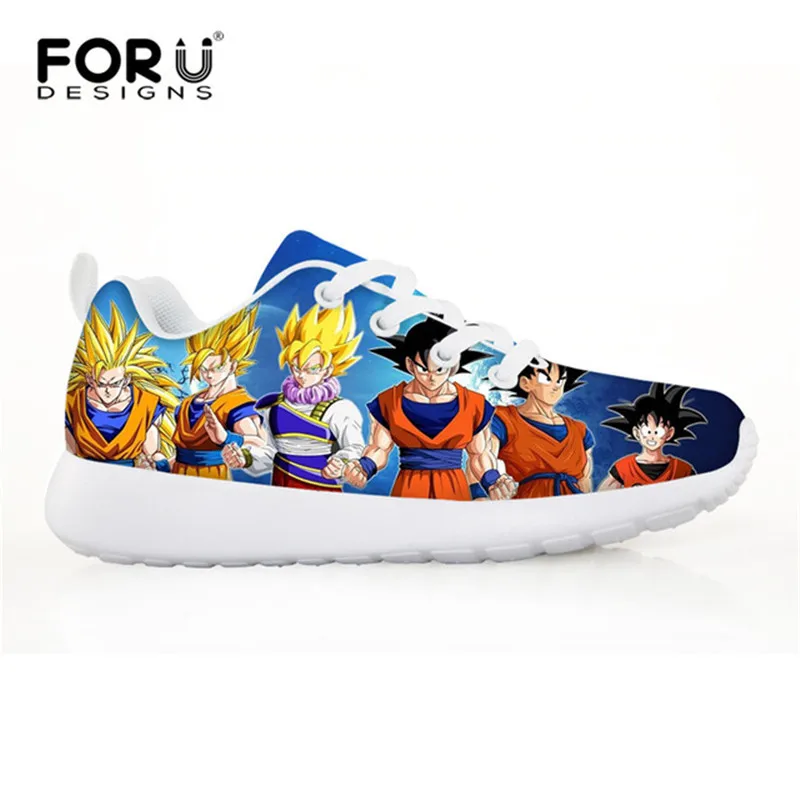 

FORUDESIGNS Fashion Anime Shoes Children's Dragon Ball Z Pattern Comfortable Sneakers Autumn Light Lace-up Flats for Kids Boys