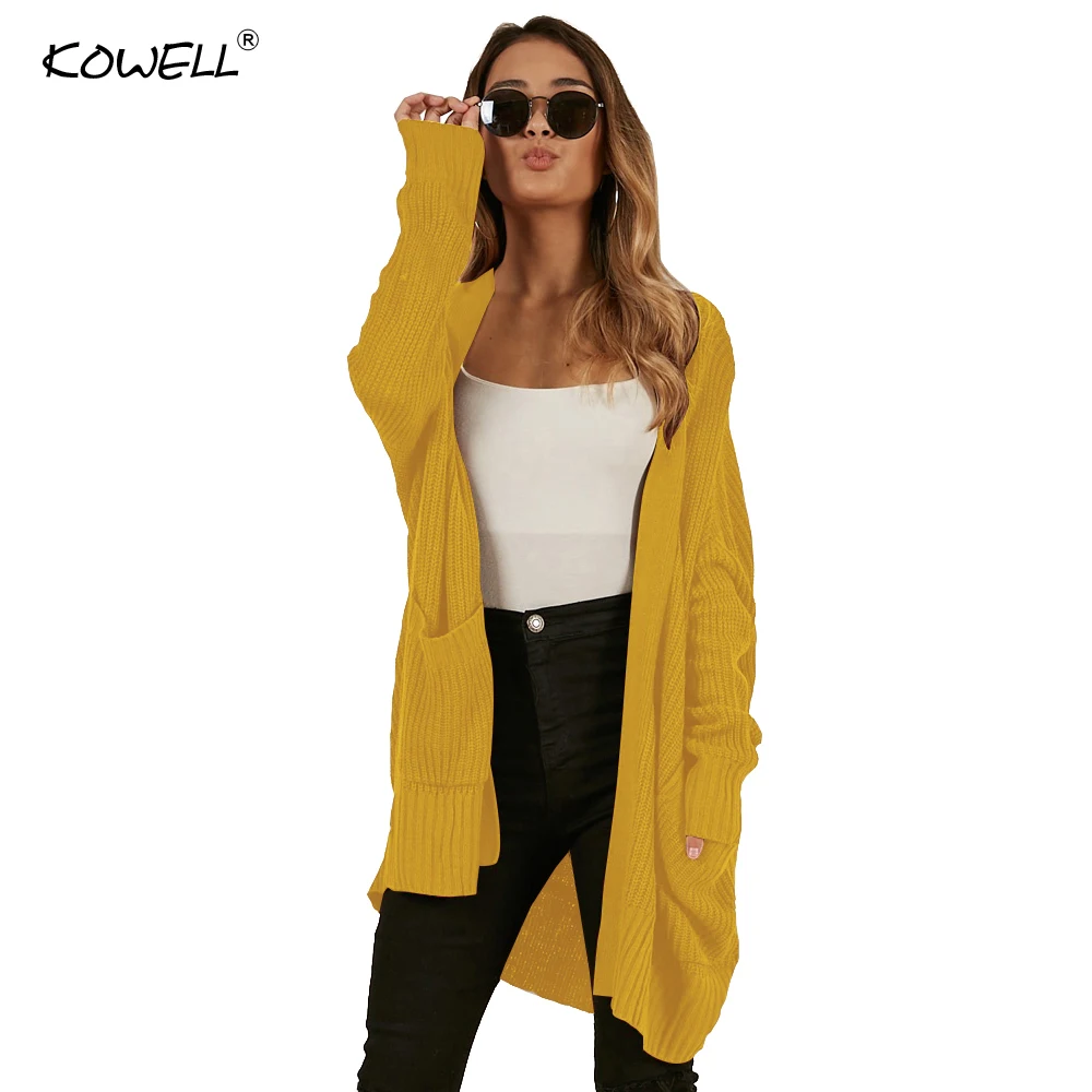 2018 Autumn Winter Knitted Cardigans Women Coat Three Colors Long Sleeve With Pocket Loose Knitted Soft Cardigan Sweater Women