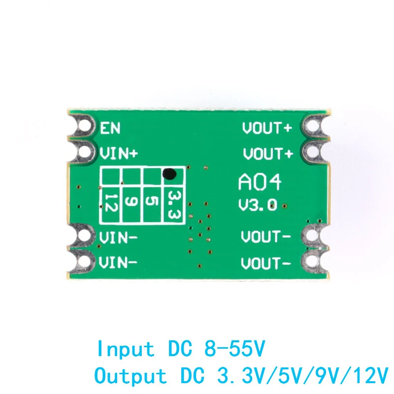 DC понижающий модуль питания понижающий Регулируемый щит 2A вход 8-55 в выход 3,3 В/5 В/9 В/12 В A04 электронный DIY PCB