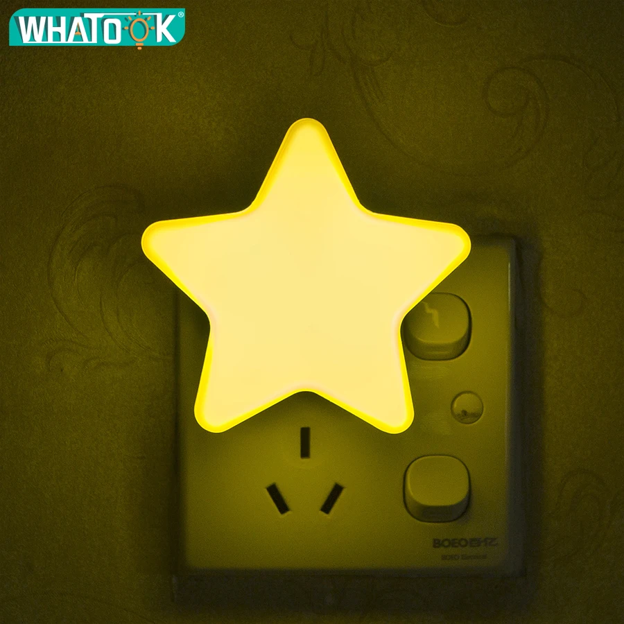 

Mini Led Night Light Star with Light Sensor Control Children's Room Decoration Light Socket Lamp Plug-in Wall Lamp Home Lighting