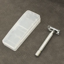 Weishi ручная хромированная длинная ручка Мужская Парикмахерская безопасная прямая бритва Классическая бритва из нержавеющей стали+ 5 лезвий+ коробка