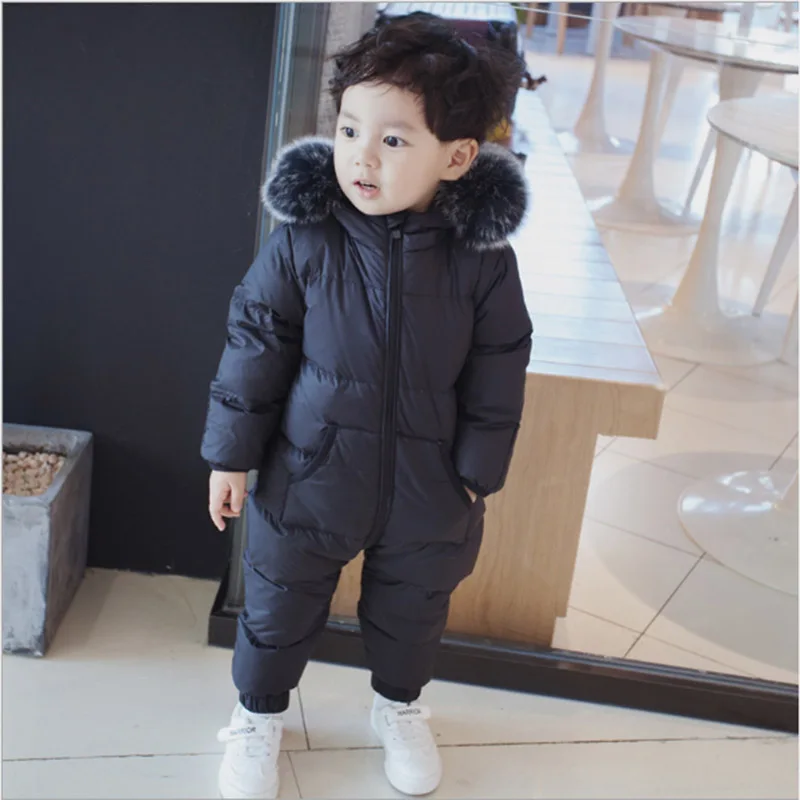 

baby romper baby boy winter clothes duck down fur baby girl warm romper autumn one-piece snowsuit unisex new year baby clothes