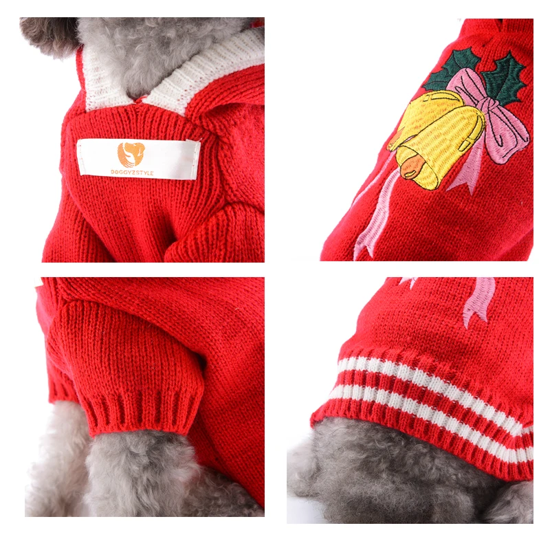 Домашние вязаные вещи для собак, свитер, рождественское пальто с капюшоном, одежда для кошек, жилет, вязаная рубашка для маленьких, средних и больших, костюм для собаки, Тедди, чихуахуа