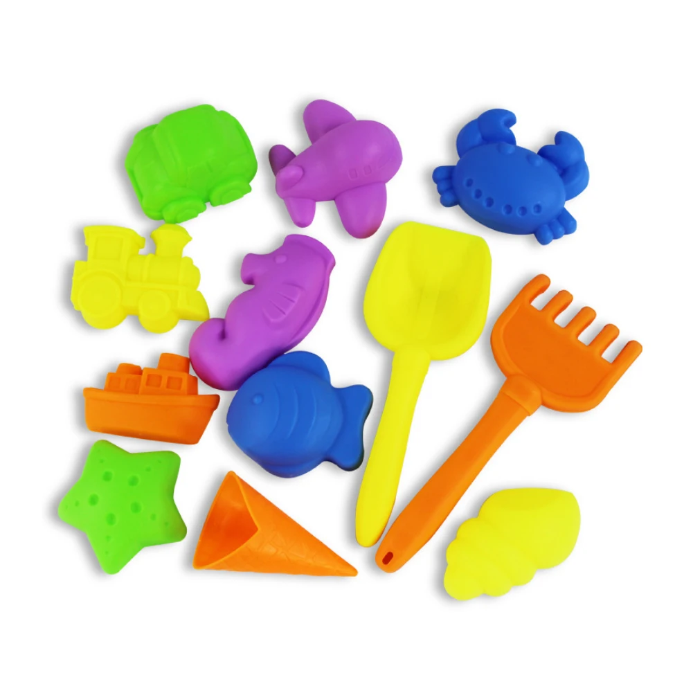 12 шт. Набор для игры на пляже лопатка для песка набор инструментов песочница игрушки с сетчатой сумкой для детей пляж активного отдыха случайный цвет