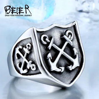 

BEIER One Piece Sale Stainless Punk Movie For Man High Quality Titanium Steel Boy's Cool Drop shipping Biker Ring BR8-324