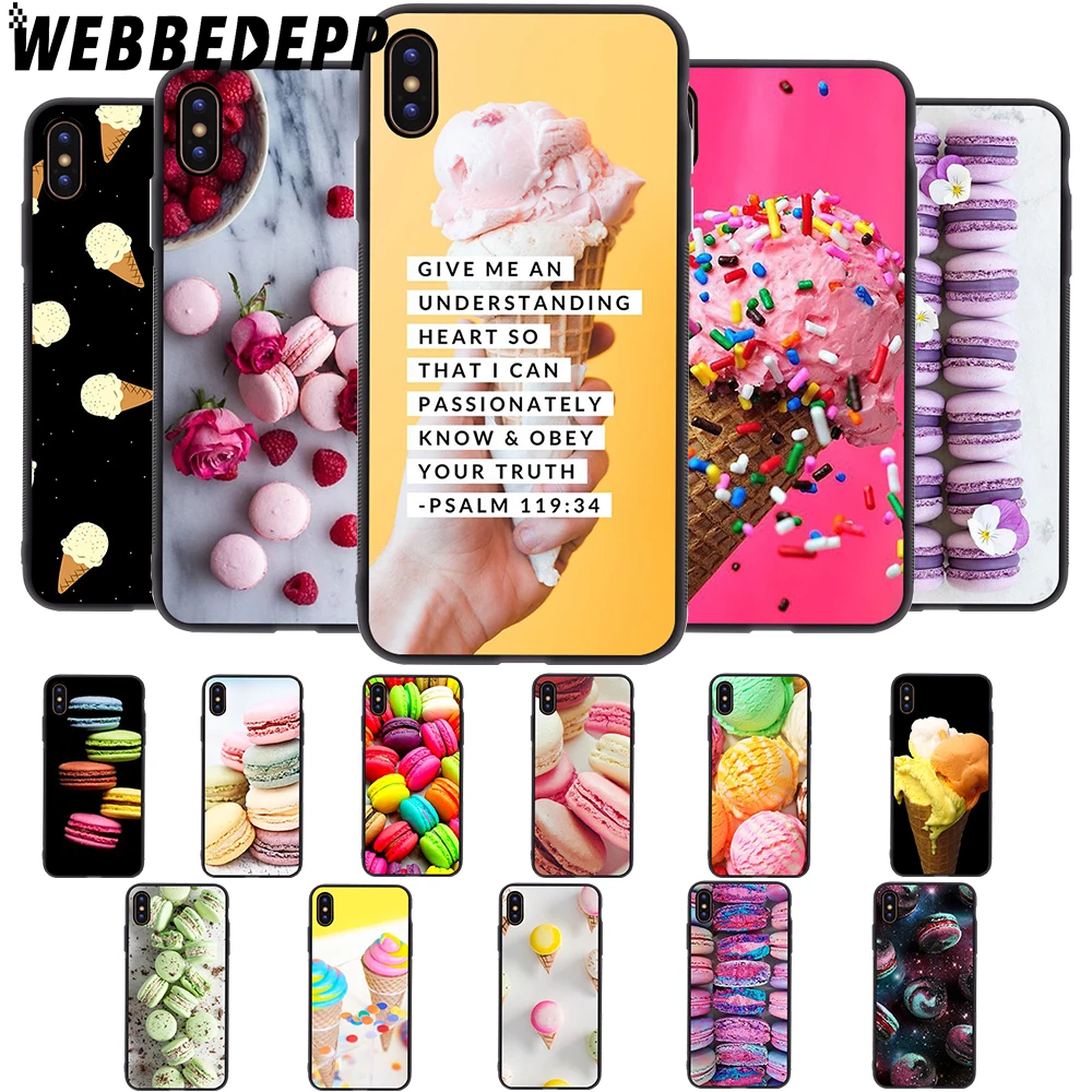 WEBBEDEPP мягкий чехол с изображением мороженого Макарон и торта для iPhone 5 5S 6 6S 7 8 Plus X XS