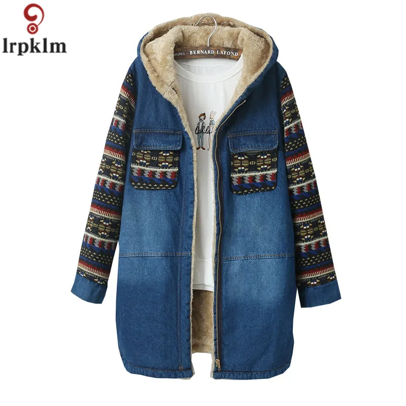 Женские зимние джинсовые куртки 2017 новая Студенческая верхняя одежда с