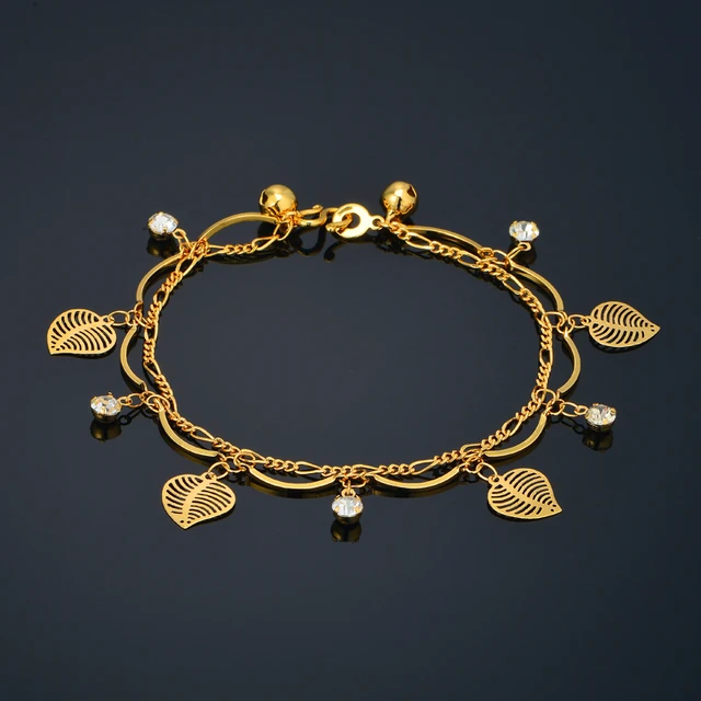 Valentines Day Gifts For Women Jewelry Vintage Gold Bracelet Valentines Day Gifts For Women Jewelry Vintage Gold Bracelet Love Leaf Color 19cm