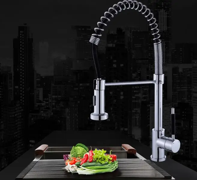 

Kitchen Faucet Torneira Pull-out spring kitchen faucet Rotate Swivel 2-Function Water Outlet Mixer Sink Taps pure water shower