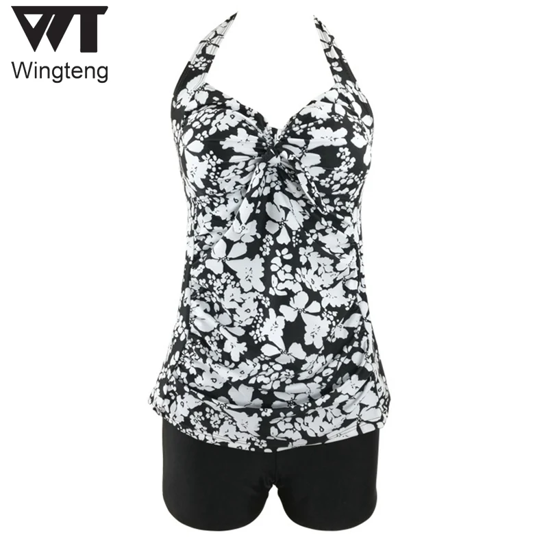 

2018 Black Retro Tankinis Brazilian Bikini set plus size Swimwear Female Bikinis push up bathing suit two piece Biquini Feminino