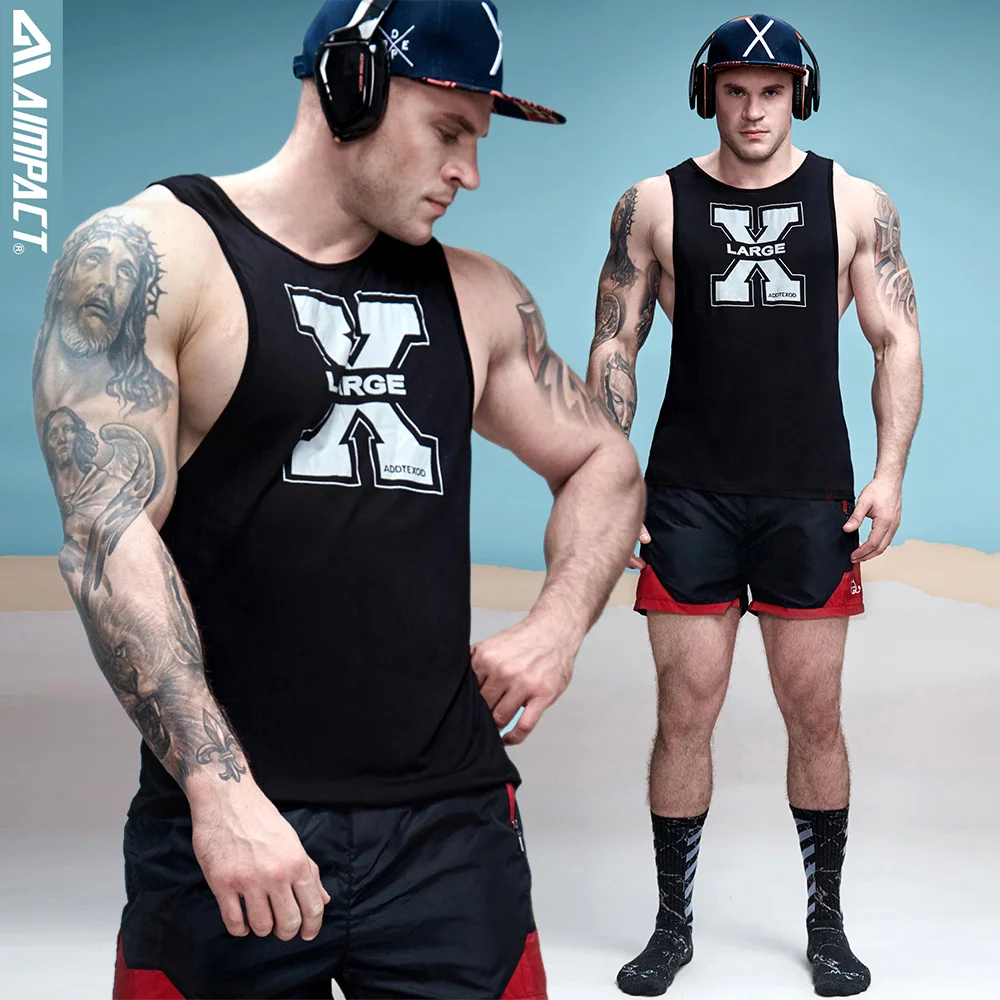 Мужской яркий жилет Aimpact с низким вырезом для тренировок AD26|low cut armholes|tank top low cutmen