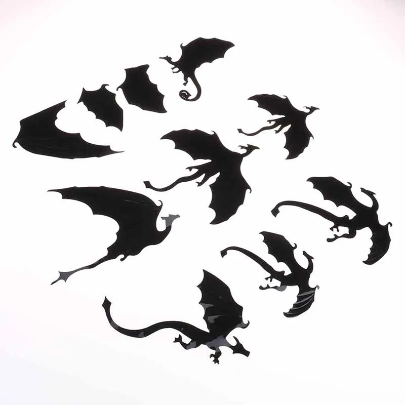 7Pcs//Lot Gothic Dragons Wall Stickers Game of Thrones Inspired 3D Dragon Decor