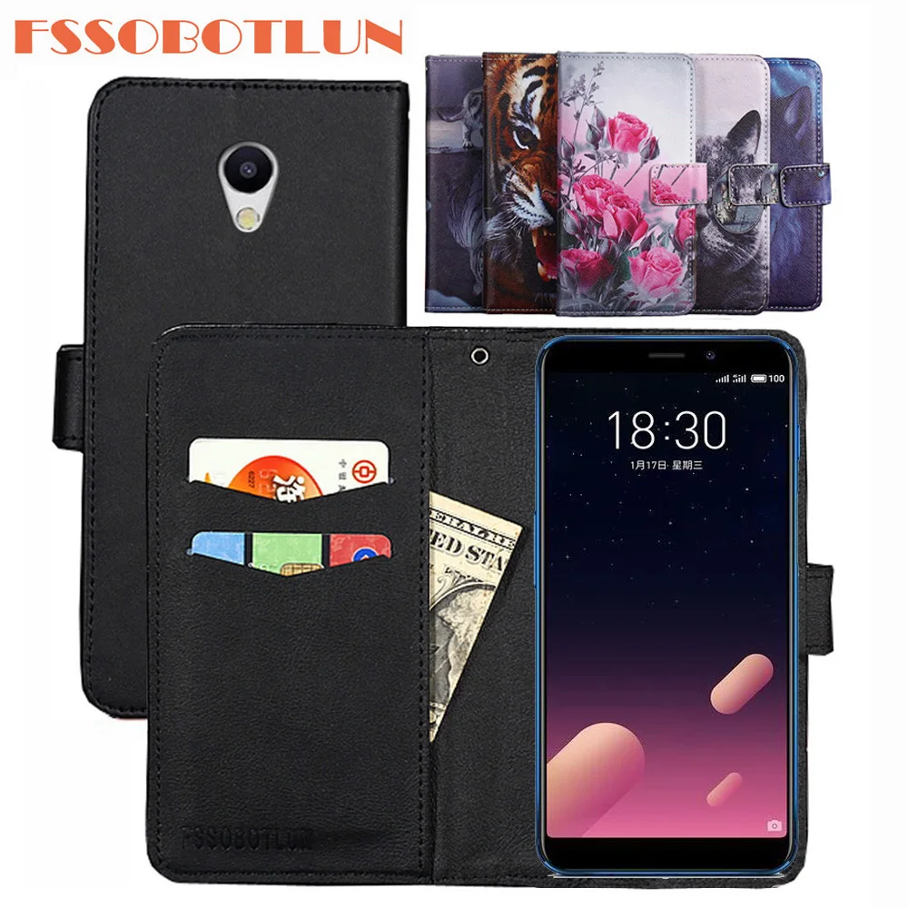 

FSSOBOTLUN 9 Colors For Meizu M8c Case PU Leather Retro Flip Cover Shell Magnetic Fashion Wallet phone Cases Kickstand Strap