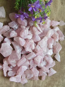 Природные стразы из розового кварца кварц сырье камни минеральные образцы энергетический камень 100 г/лот - изображение