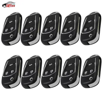 

KEYECU 10 Pcs/lot 3 Button Folding Modified HU100 Folding Remote Car Key Shell Case Fob for Chevrolet Cruze 2010-2017
