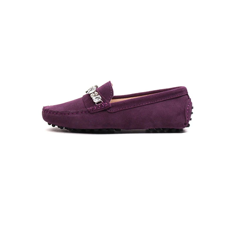 Женская обувь из натуральной кожи; женская обувь на плоской подошве; повседневные Лоферы без застежки; Мягкие Мокасины; женская обувь на плоской подошве; женская обувь для вождения - Цвет: Grape Purple