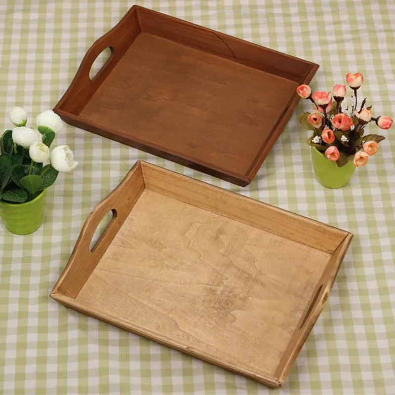 Buy Wooden Food Tray Retro Restaurant Serves Dishes