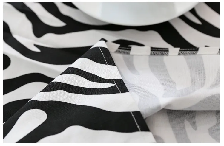 Современная модная скатерть черного и белого цвета с рисунком зебры и леопарда, индивидуальная скатерть для журнального столика