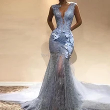 Кружевное тонкое мусульманское вечернее платье русалки, vestido de festa, прозрачное блестящее длинное арабское исламское платье для выпускного вечера на Среднем Востоке