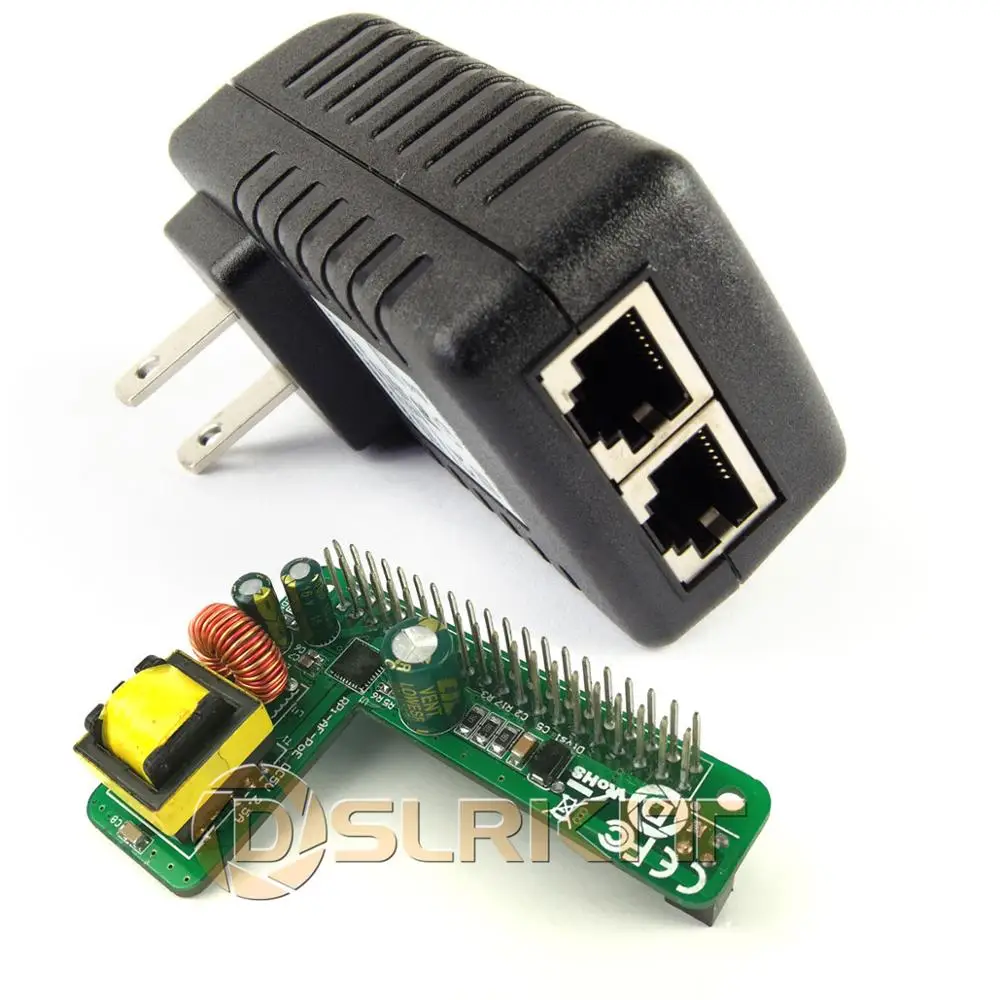 Комплект DSLRKIT Gigabit Raspberry Pi 4 4B 3B + Plus PoE Kit (HAT инжектор) Power Over Ethernet|Сетевые адаптеры c