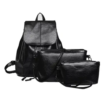 

Women Backpacks Three Sets Of Shoulder For Teenage Girl Waterproof Travel Bag Leather Purses Dropship Feb 2