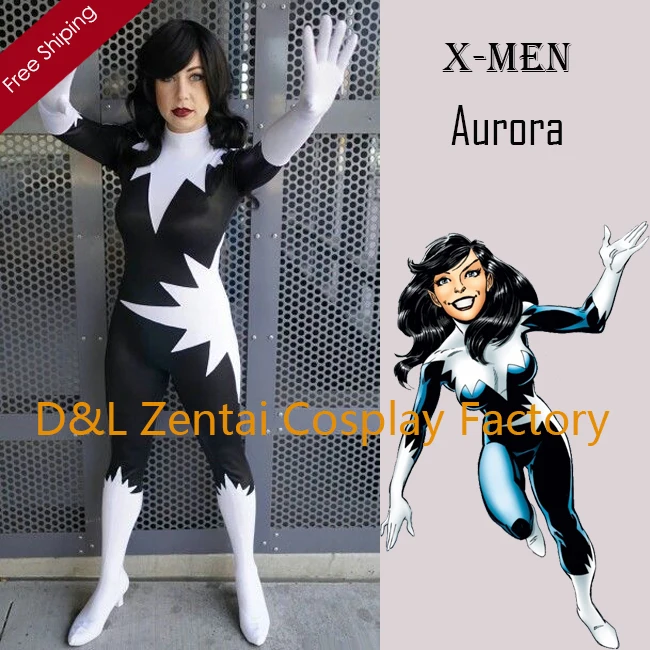 Бесплатная доставка DHL Взрослый X-men Aurora Женский костюм супергероя Хэллоуин