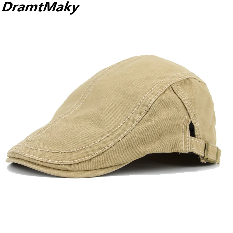 Cotton Adjustable Beret Cap Outdoor Sun Breathable Bone Brim Hats Women