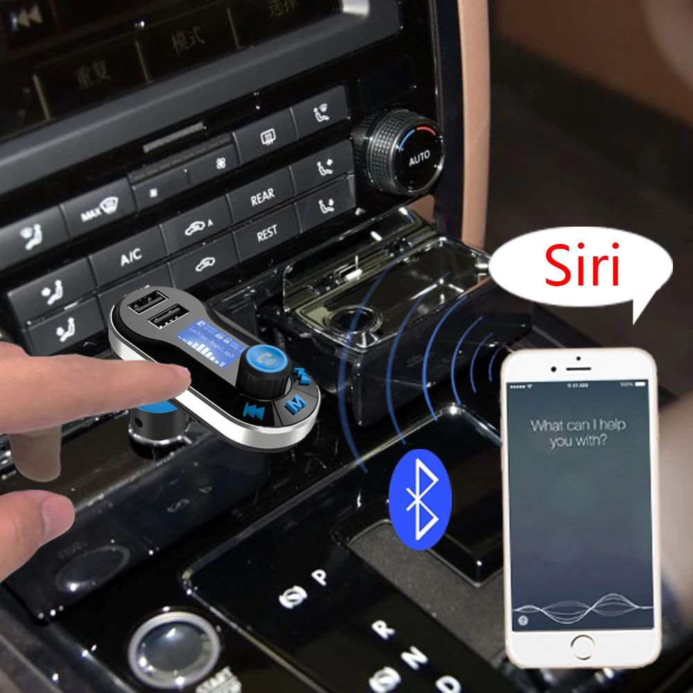 ALLSOME Bluetooth fm-передатчик Автомобильный MP3-плеер с пультом дистанционного управления Поддержка флеш-накопителя USB Автомобильное зарядное устройство Hands-free FM модулятор