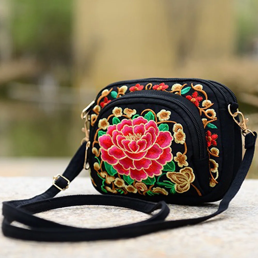 floral embroidered crossbody bag