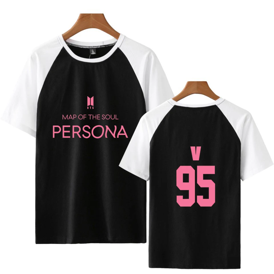 

BangTanBoys Album Map Of The Soul Persona Raglan Women T shirt Summer Women's Girl Fans LOVE Kpop Personality Lady Tshirt Tees