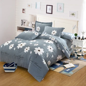 

Graceful flower Bedding Set Bed Linen quilt cover Bed Sheet soft Duvet Cover Best-selling Bluish grey girl cute bedclothes