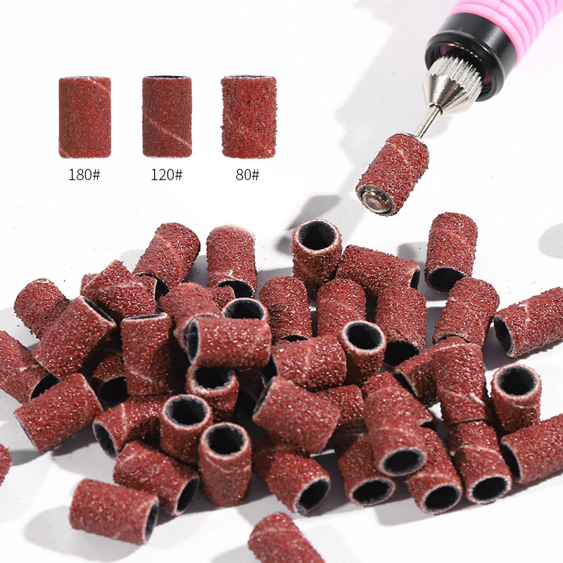 

100Pcs/Bag Professional Nail Grinding Head Multi Sizes Toes Fingers Nails Sanding Polishing Pedicure Nail Art Design Tools