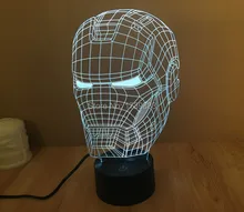 Free Shipping 1Piece 3D color changeable Avengers Iron Man Helmet Model font b LED b font