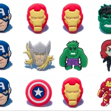 Новинка, распродажа, 2 шт., Мстители, ПВХ, обувь, подвески, аксессуары для обуви обувь, украшение для Croc jibz/браслеты, Детские вечерние, рождественские, Gif