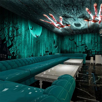 

beibehang 3DA large mural live version terror Escape from the 3D visual wall wallpaper background personalized custom